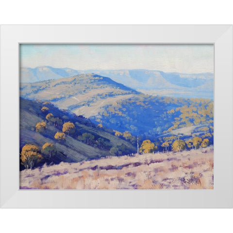 Hilly Landscape White Modern Wood Framed Art Print by Gercken, Graham