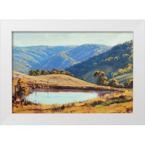 Kanimba Valley Dam White Modern Wood Framed Art Print by Gercken, Graham