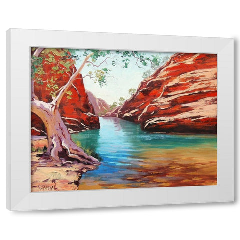 Outback Billabong White Modern Wood Framed Art Print by Gercken, Graham