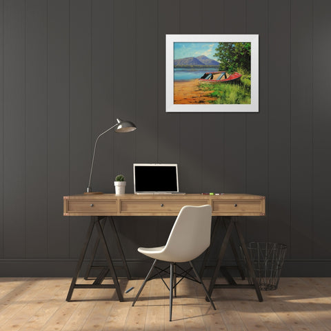 Patonga Shoreline White Modern Wood Framed Art Print by Gercken, Graham