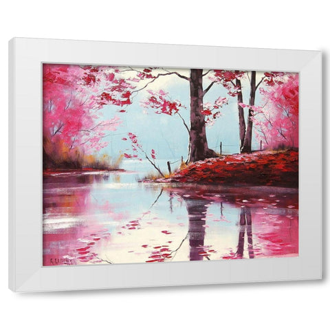 Pink Lake Painting White Modern Wood Framed Art Print by Gercken, Graham