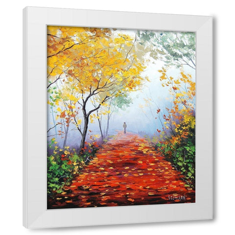 Autumn Track White Modern Wood Framed Art Print by Gercken, Graham