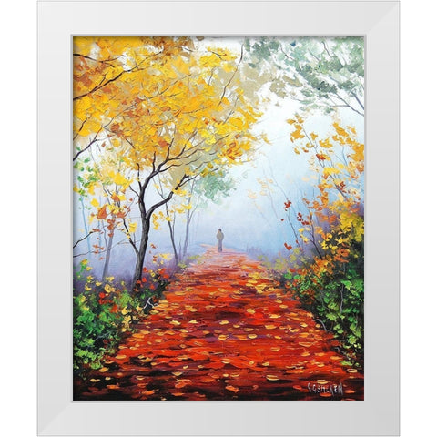 Autumn Track White Modern Wood Framed Art Print by Gercken, Graham