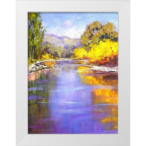 Autumn River White Modern Wood Framed Art Print by Gercken, Graham