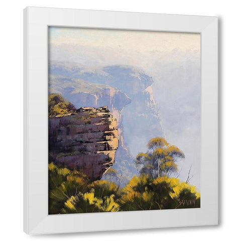 Blue Mountains Cliffs White Modern Wood Framed Art Print by Gercken, Graham