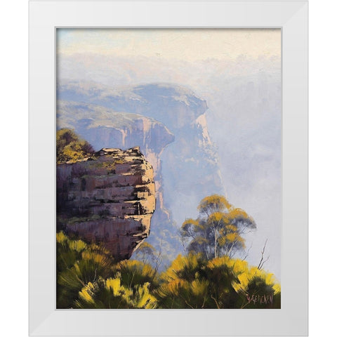 Blue Mountains Cliffs White Modern Wood Framed Art Print by Gercken, Graham