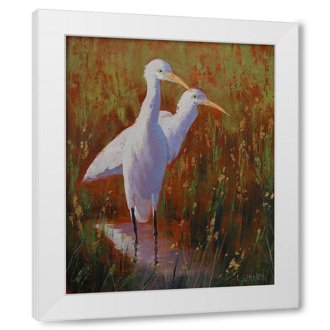Herod Bird Prints White Modern Wood Framed Art Print by Gercken, Graham