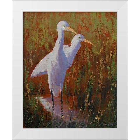 Herod Bird Prints White Modern Wood Framed Art Print by Gercken, Graham