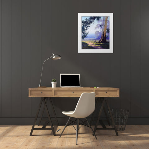 Kangaroo and Gum Tree White Modern Wood Framed Art Print by Gercken, Graham