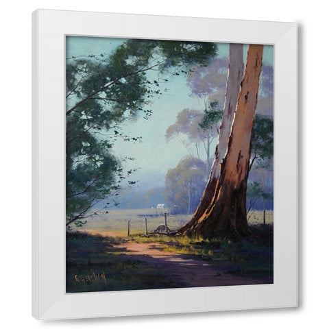 Kangaroo Landscape White Modern Wood Framed Art Print by Gercken, Graham