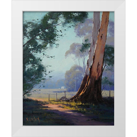 Kangaroo Landscape White Modern Wood Framed Art Print by Gercken, Graham