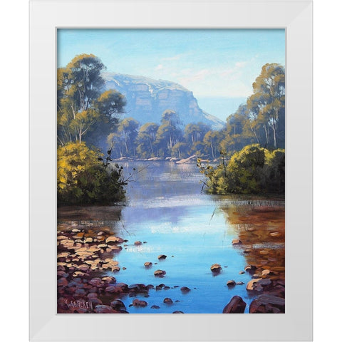 Megalong Creek White Modern Wood Framed Art Print by Gercken, Graham
