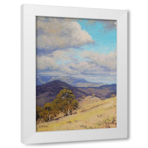Megalong Valley White Modern Wood Framed Art Print by Gercken, Graham
