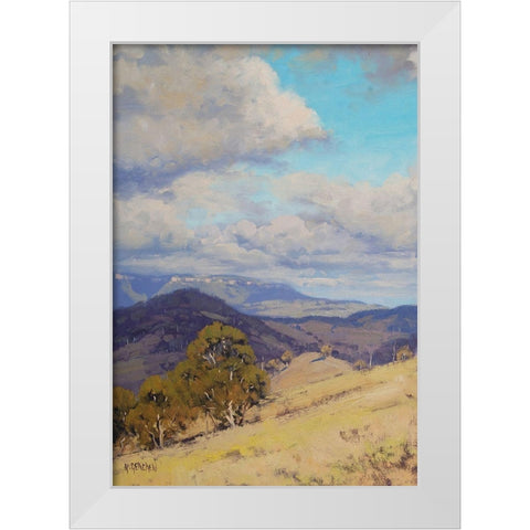 Megalong Valley White Modern Wood Framed Art Print by Gercken, Graham