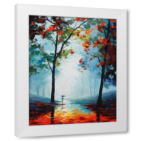 MÃ­sty Fall Colours White Modern Wood Framed Art Print by Gercken, Graham