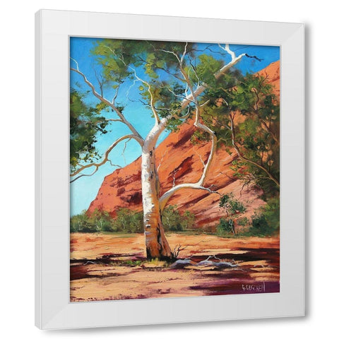 Outback Gum Tree White Modern Wood Framed Art Print by Gercken, Graham