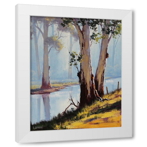 River Gum Trees White Modern Wood Framed Art Print by Gercken, Graham