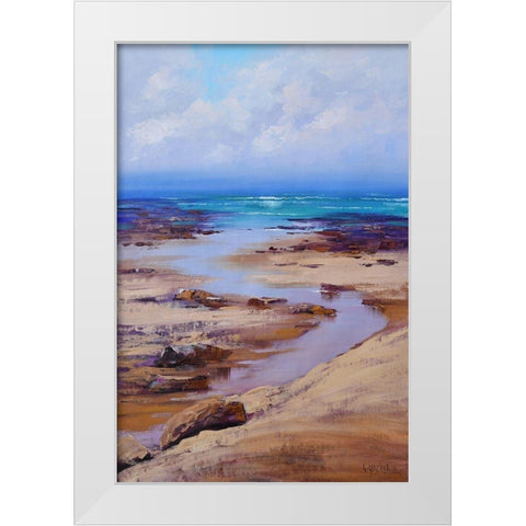 South Coast NSW Beachscape White Modern Wood Framed Art Print by Gercken, Graham