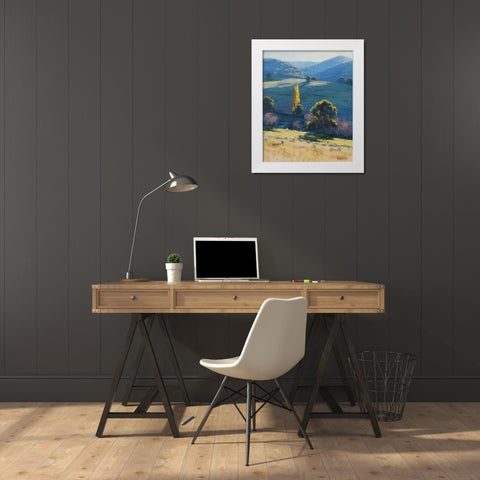 Tarama Sheep Farm Australia White Modern Wood Framed Art Print by Gercken, Graham