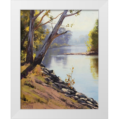 Tumut Oil Painting White Modern Wood Framed Art Print by Gercken, Graham