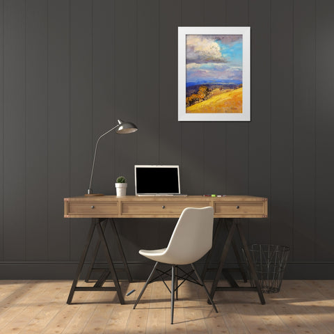 Valley Clouds Kinimbla White Modern Wood Framed Art Print by Gercken, Graham