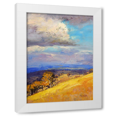 Valley Clouds Kinimbla White Modern Wood Framed Art Print by Gercken, Graham