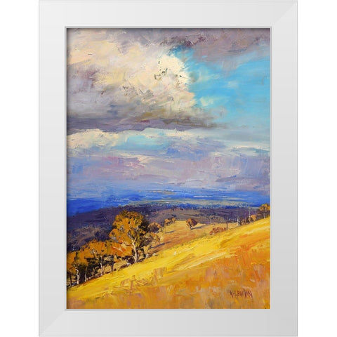 Valley Clouds Kinimbla White Modern Wood Framed Art Print by Gercken, Graham