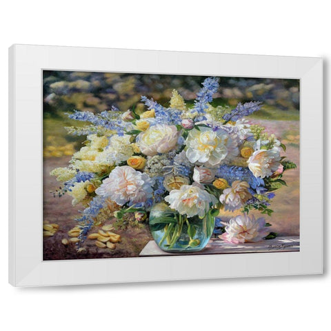 Yellow Blue White Modern Wood Framed Art Print by Kopania, Zbigniew