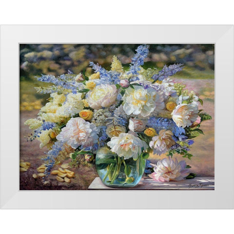 Yellow Blue White Modern Wood Framed Art Print by Kopania, Zbigniew