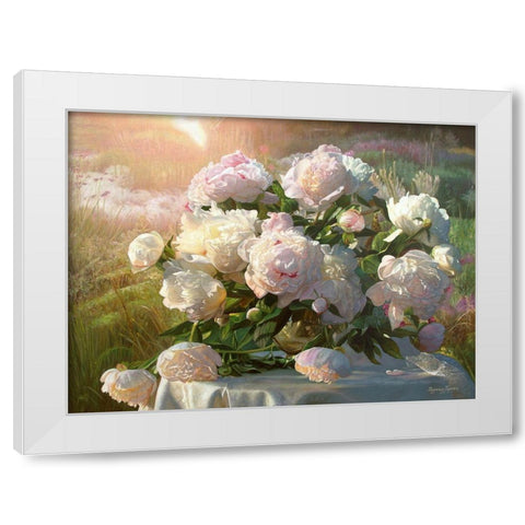 Bouquet in the Garden White Modern Wood Framed Art Print by Kopania, Zbigniew