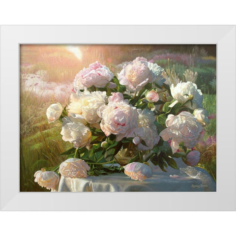 Bouquet in the Garden White Modern Wood Framed Art Print by Kopania, Zbigniew