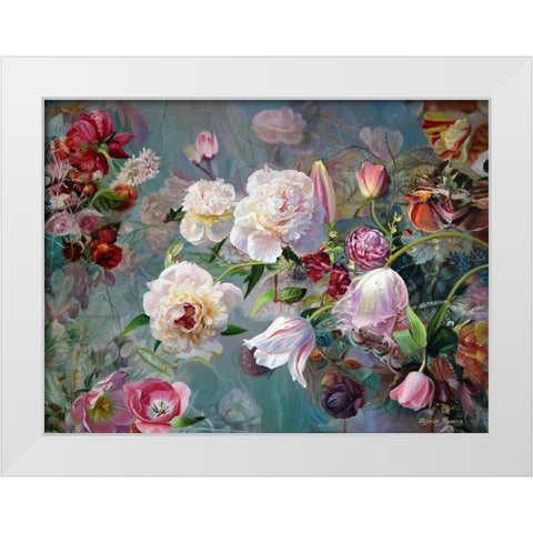 Floral Composition White Modern Wood Framed Art Print by Kopania, Zbigniew