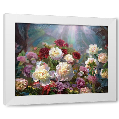 Mysterious Garden White Modern Wood Framed Art Print by Kopania, Zbigniew