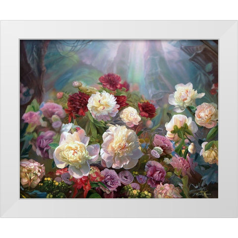 Mysterious Garden White Modern Wood Framed Art Print by Kopania, Zbigniew