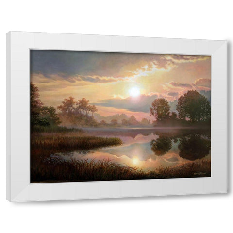 A Warm Evening White Modern Wood Framed Art Print by Kopania, Zbigniew