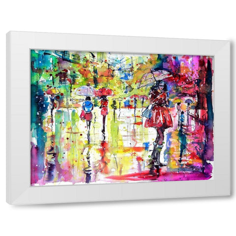 Message White Modern Wood Framed Art Print by Kovacs, Anna Brigite
