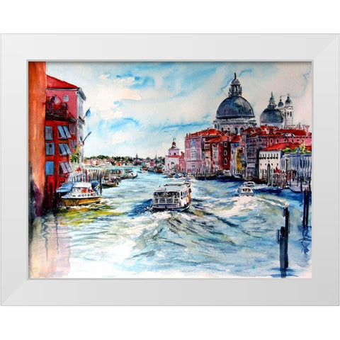 Venice White Modern Wood Framed Art Print by Kovacs, Anna Brigite