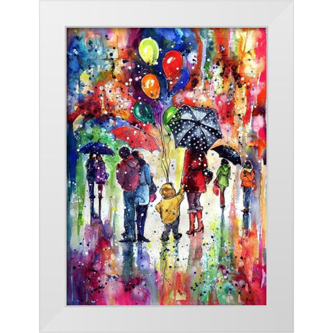 First Snow at Happy Day White Modern Wood Framed Art Print by Kovacs, Anna Brigite