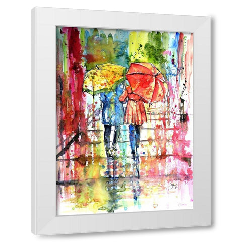 Raining White Modern Wood Framed Art Print by Kovacs, Anna Brigite