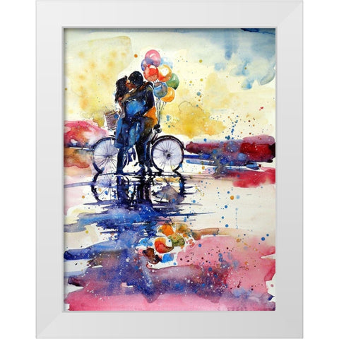 Romance Meeting II White Modern Wood Framed Art Print by Kovacs, Anna Brigite