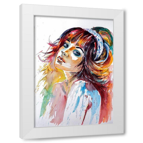 Lady Girl II White Modern Wood Framed Art Print by Kovacs, Anna Brigite
