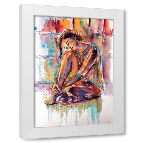 Dreaming Beauty Girl White Modern Wood Framed Art Print by Kovacs, Anna Brigite