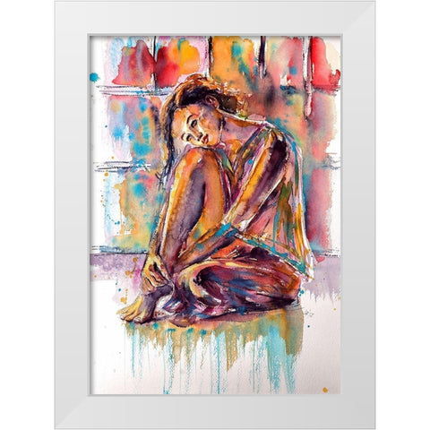 Dreaming Beauty Girl White Modern Wood Framed Art Print by Kovacs, Anna Brigite
