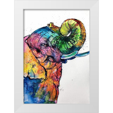 Play with Color II White Modern Wood Framed Art Print by Kovacs, Anna Brigite