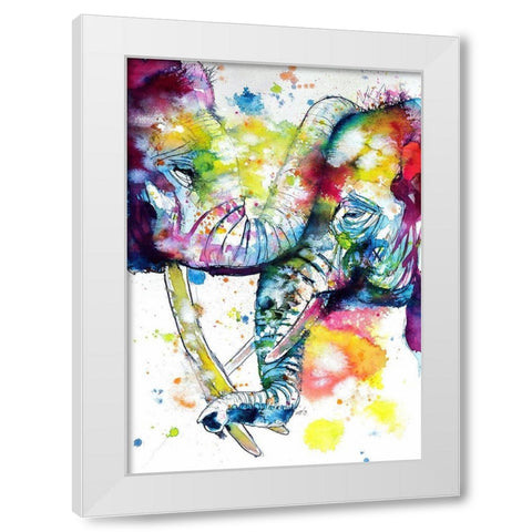 Loving Touch White Modern Wood Framed Art Print by Kovacs, Anna Brigite