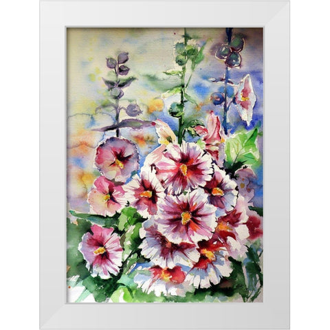 Mallow White Modern Wood Framed Art Print by Kovacs, Anna Brigite