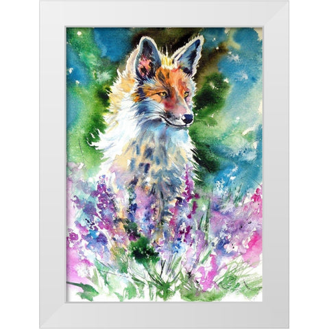 Red Fox with Lavender White Modern Wood Framed Art Print by Kovacs, Anna Brigite
