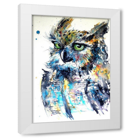 Owl II White Modern Wood Framed Art Print by Kovacs, Anna Brigite