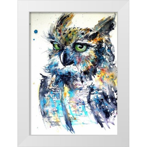 Owl II White Modern Wood Framed Art Print by Kovacs, Anna Brigite