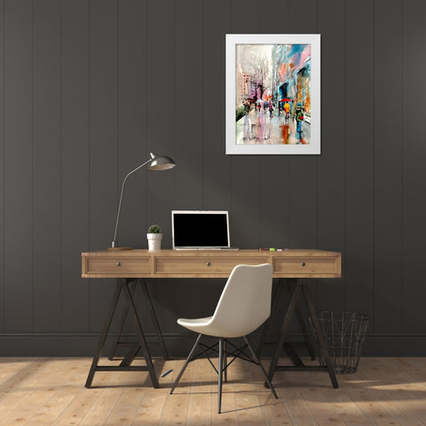 Rain White Modern Wood Framed Art Print by Kovacs, Anna Brigite